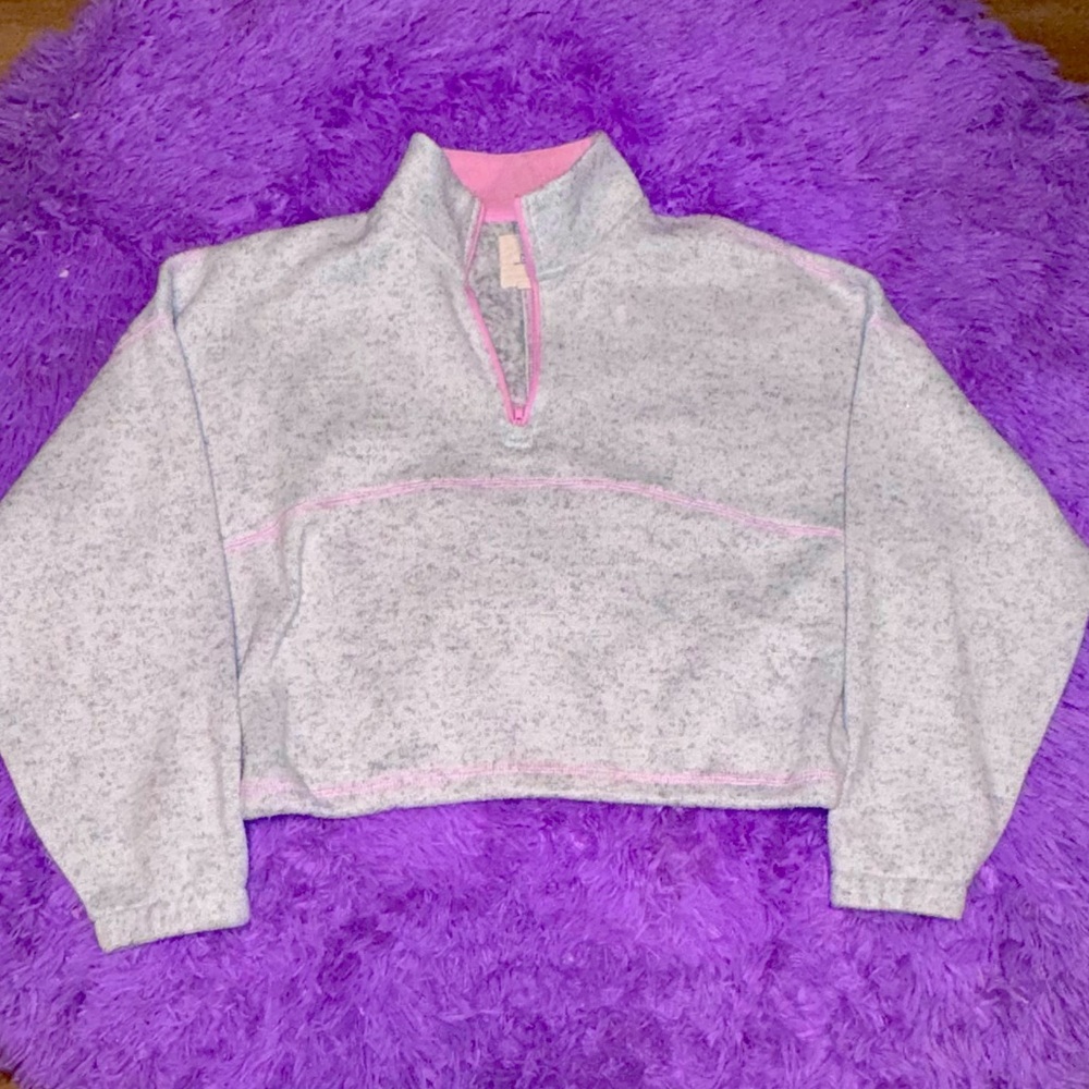 Thread & Supply Light Gray and Pink Pullover